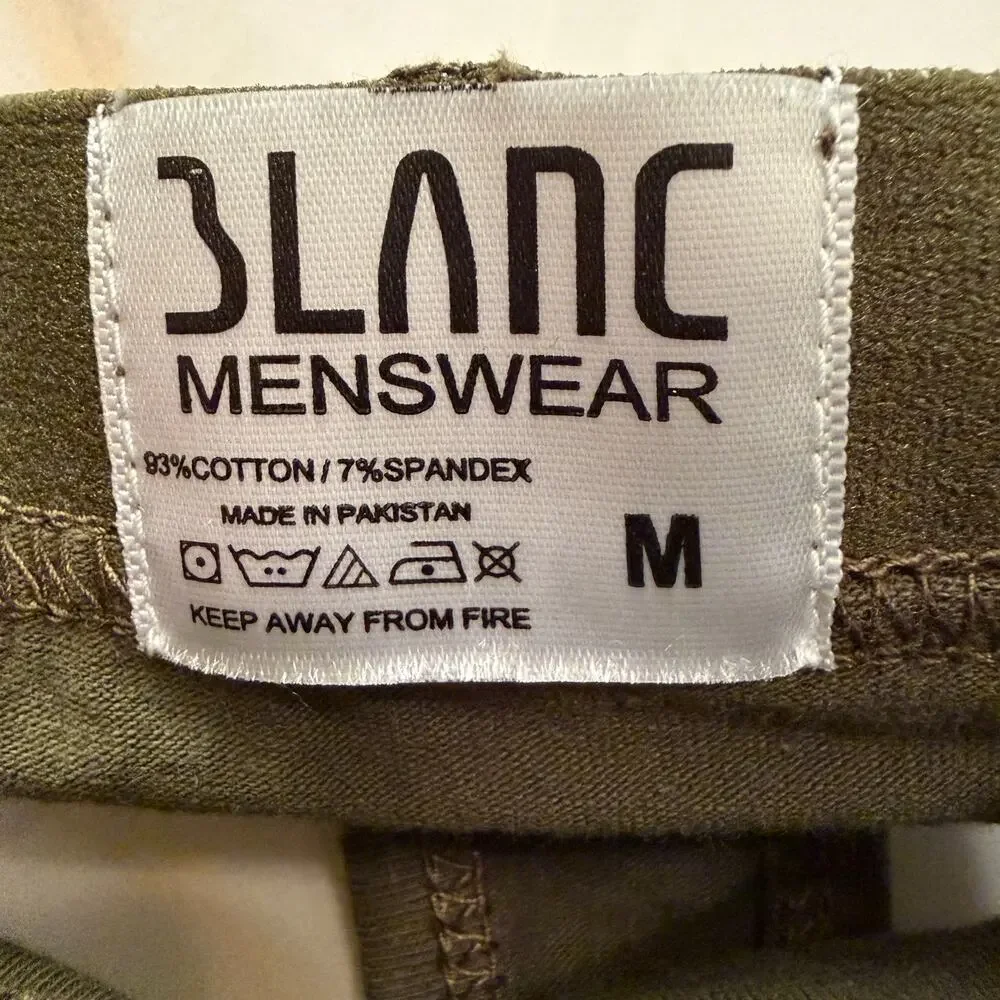 NEW Blanc Menswear Cotton BL094 Lyon Garter Thong Color Khaki Green Size Medium